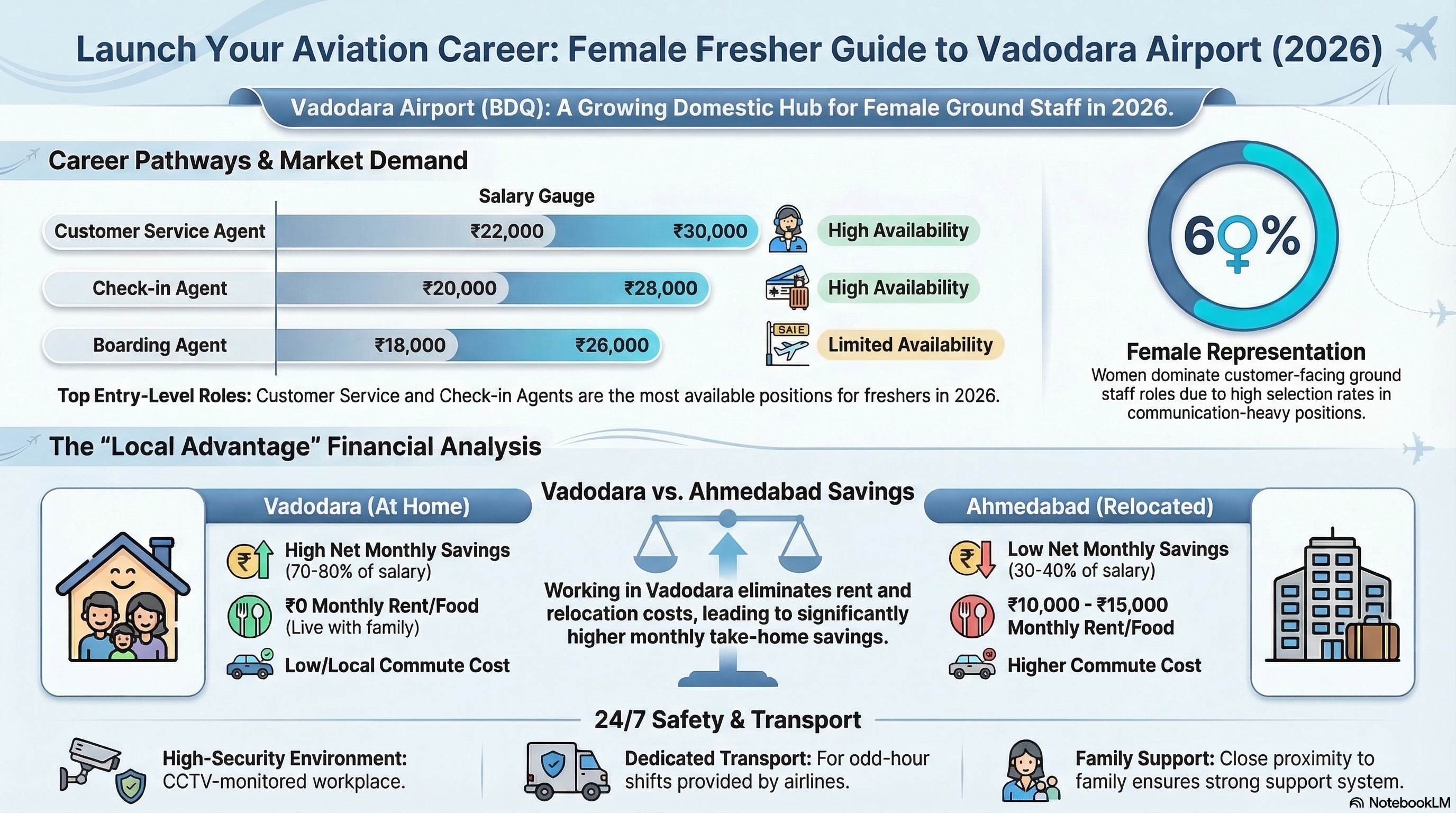 Airport Jobs for Female Freshers in Vadodara 2026: Complete Local Career Guide - Ground Staff career guide from Wings Institute Vadodara Gujarat